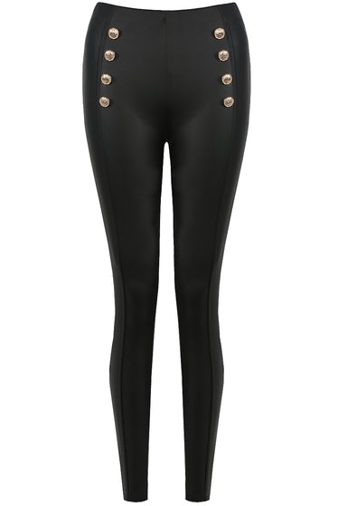 Leggins Zara Gold Button Mujer Negras En Leggings ZARA Con Botones